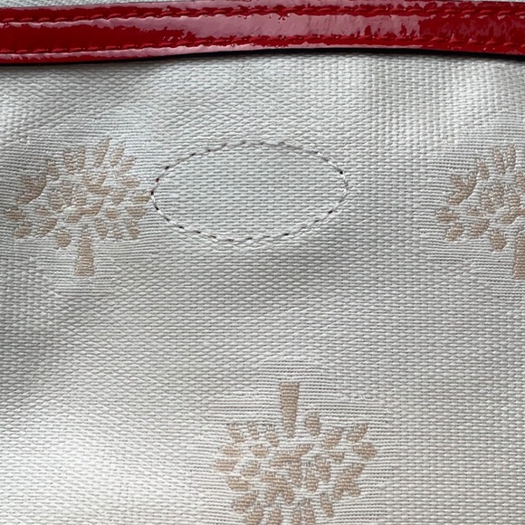 Mulberry Tamara Mini Messenger Bag with Ivory Tree Canvas & Patent Red Leather - Picture 5 of 5